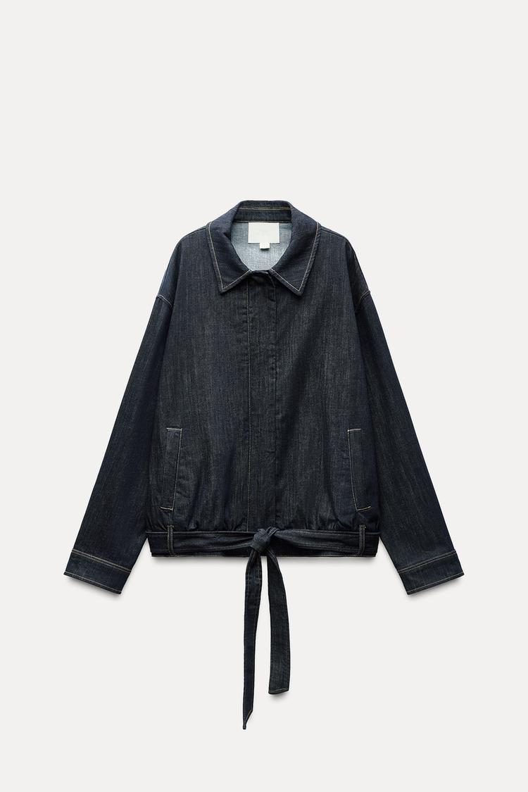 VESTE EN JEAN TRF AVEC CEINTURE