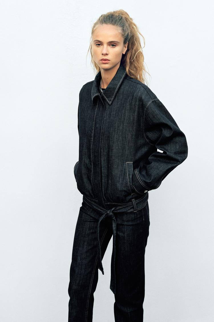 VESTE EN JEAN TRF AVEC CEINTURE
