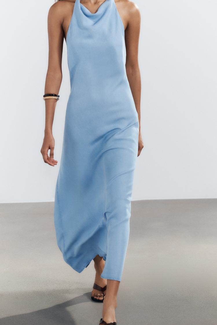 ROBE FLUIDE HALTER EN LYOCELL