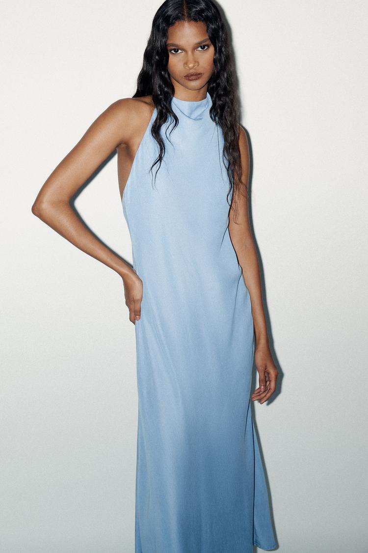 ROBE FLUIDE HALTER EN LYOCELL