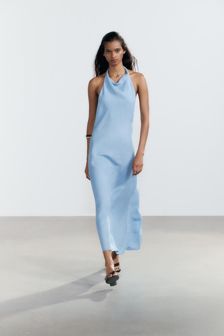 ROBE FLUIDE HALTER EN LYOCELL