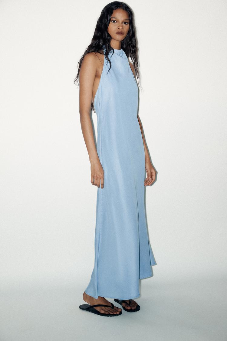 ROBE FLUIDE HALTER EN LYOCELL