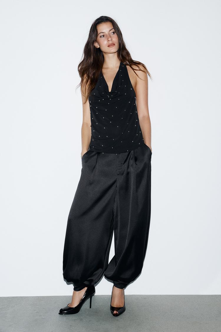 PANTALON BOUFFANT AVEC NŒUDS