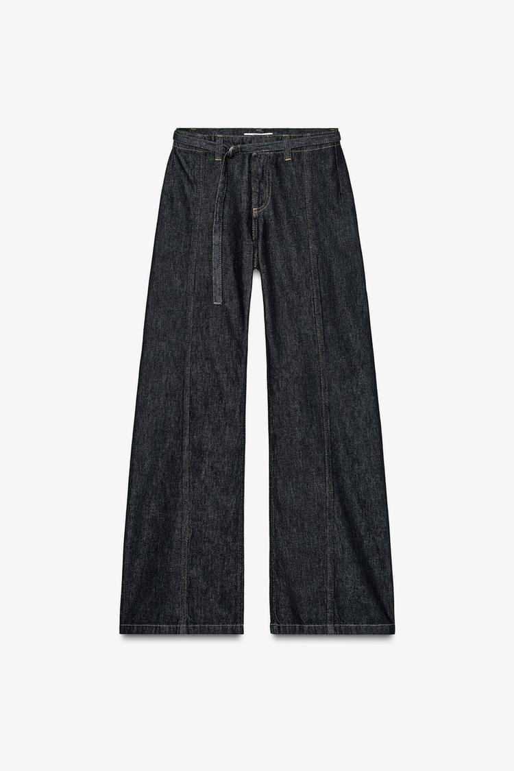 ENSEMBLE GILET SANS MANCHES Z1975 COURT EN DENIM | JEAN Z1975 BOOTCUT TAILLE HAUTE AVEC CEINTURE