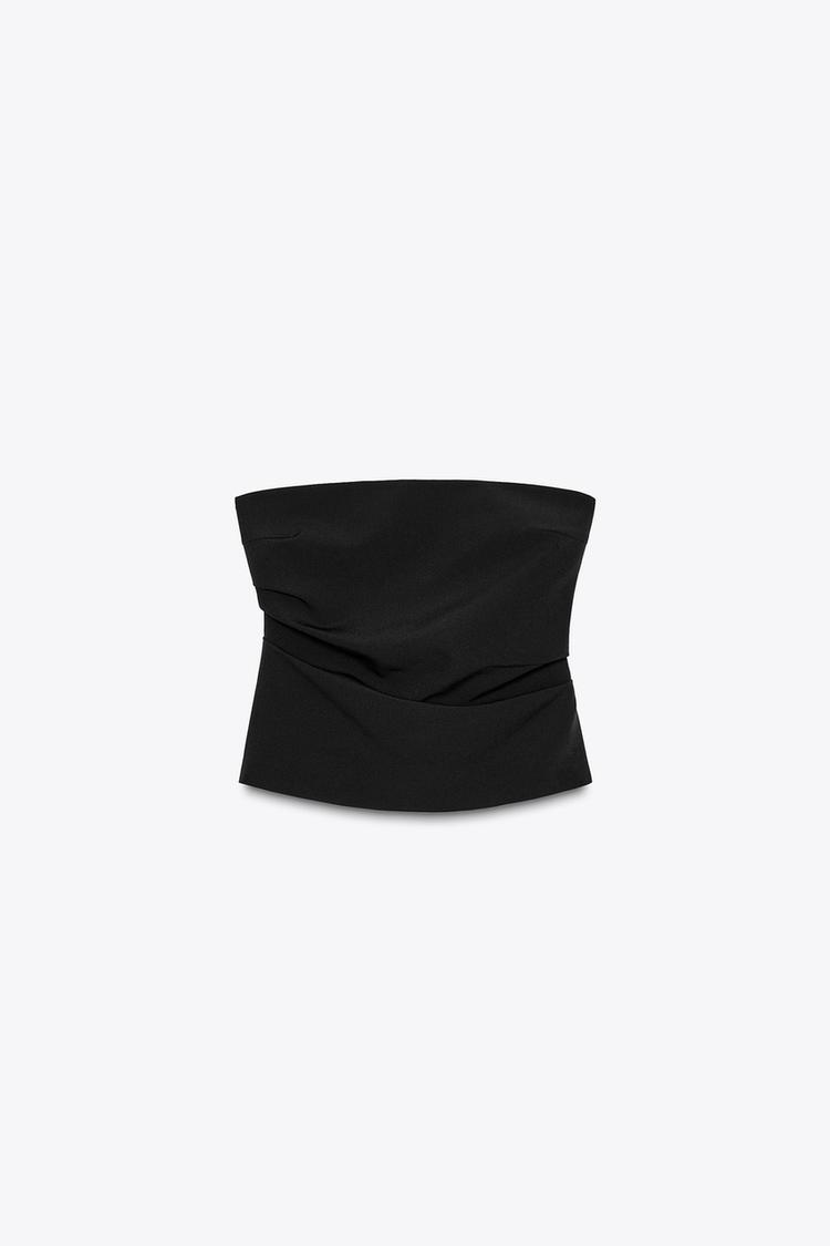 PLEATED STRAPLESS TOP
