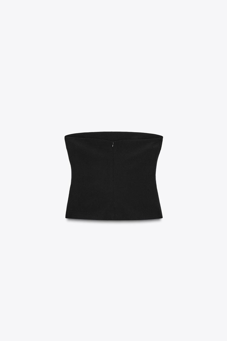 PLEATED STRAPLESS TOP