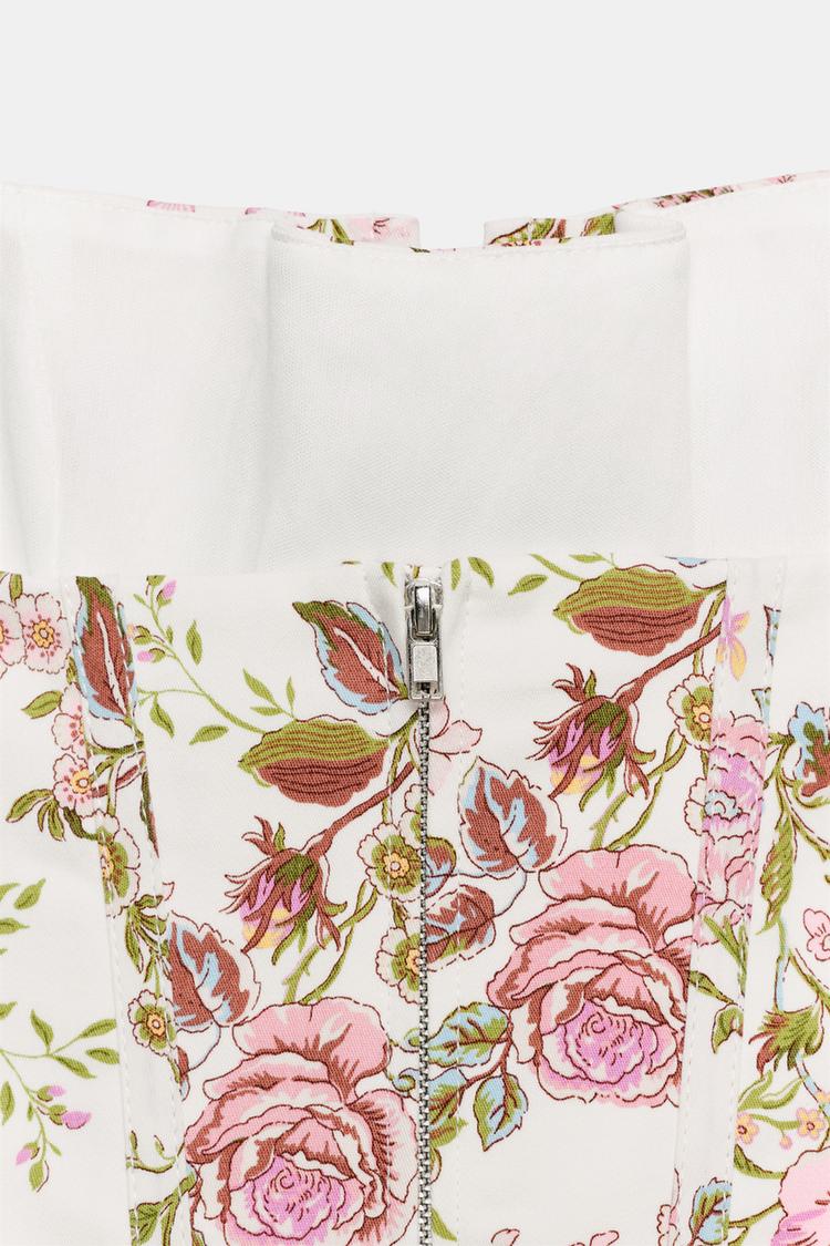 ROBE BUSTIER À IMPRIMÉ FLEURI