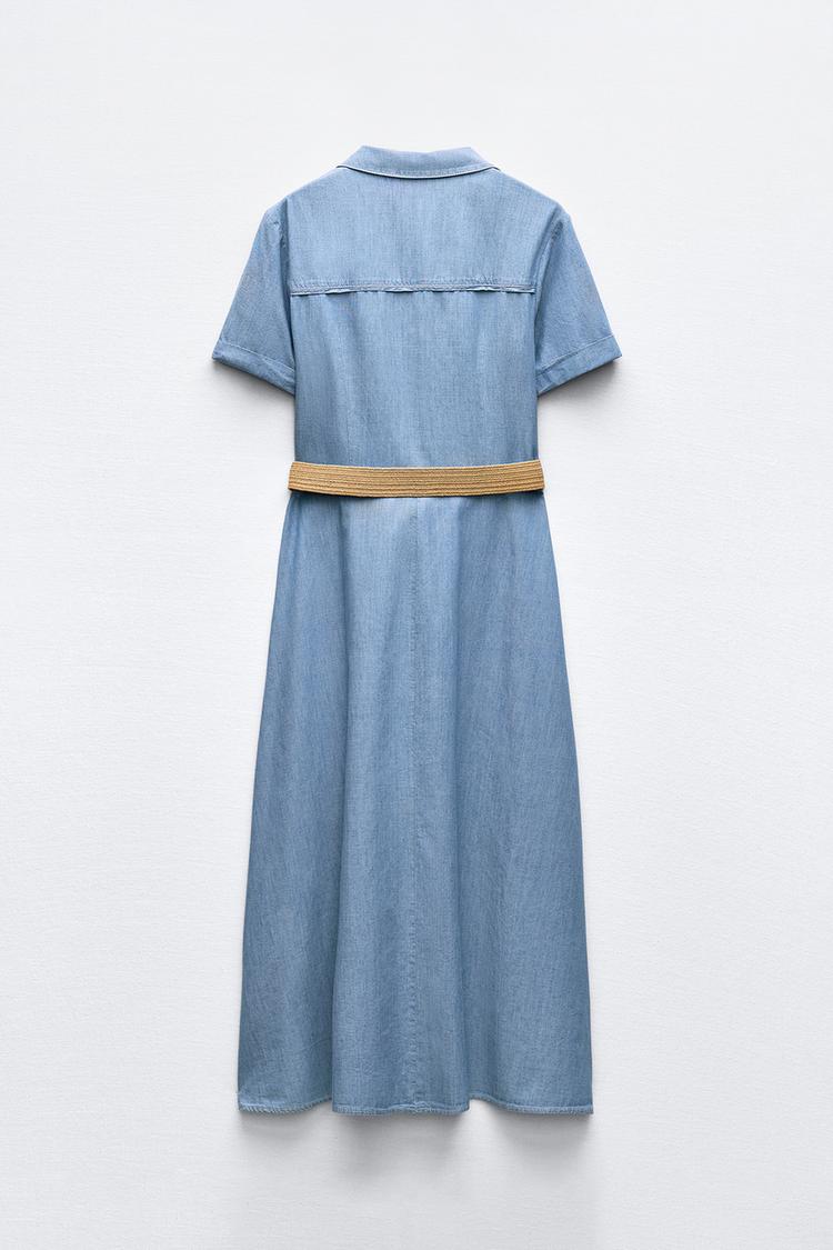 ROBE CHEMISE MI-LONGUE SANS CEINTURE