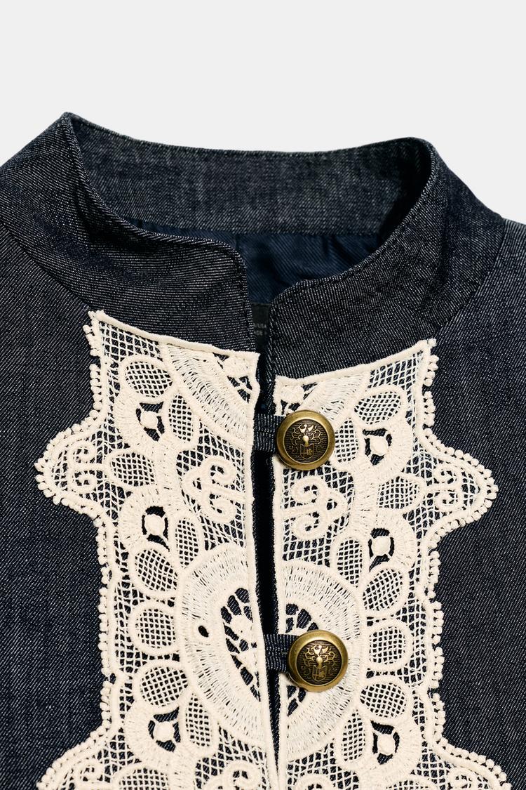 VESTE COURTE BIMATIÈRE EN DENTELLE