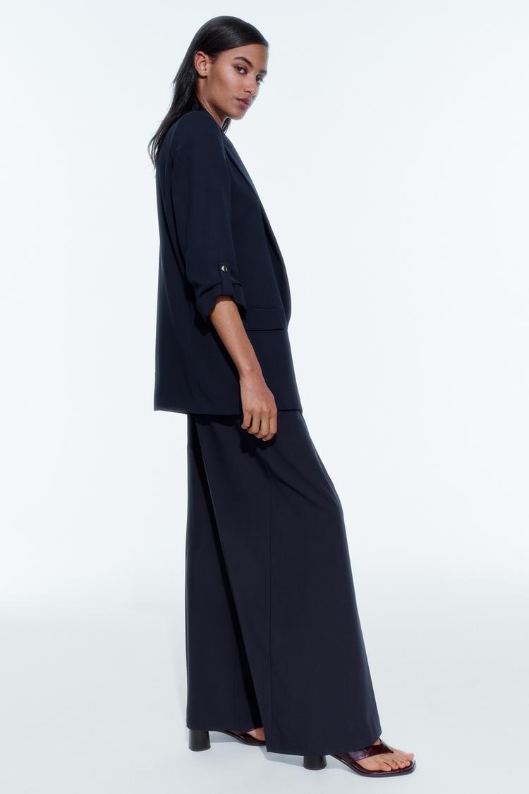 VESTE À MANCHES RETROUSSÉES BLEUE MARINE