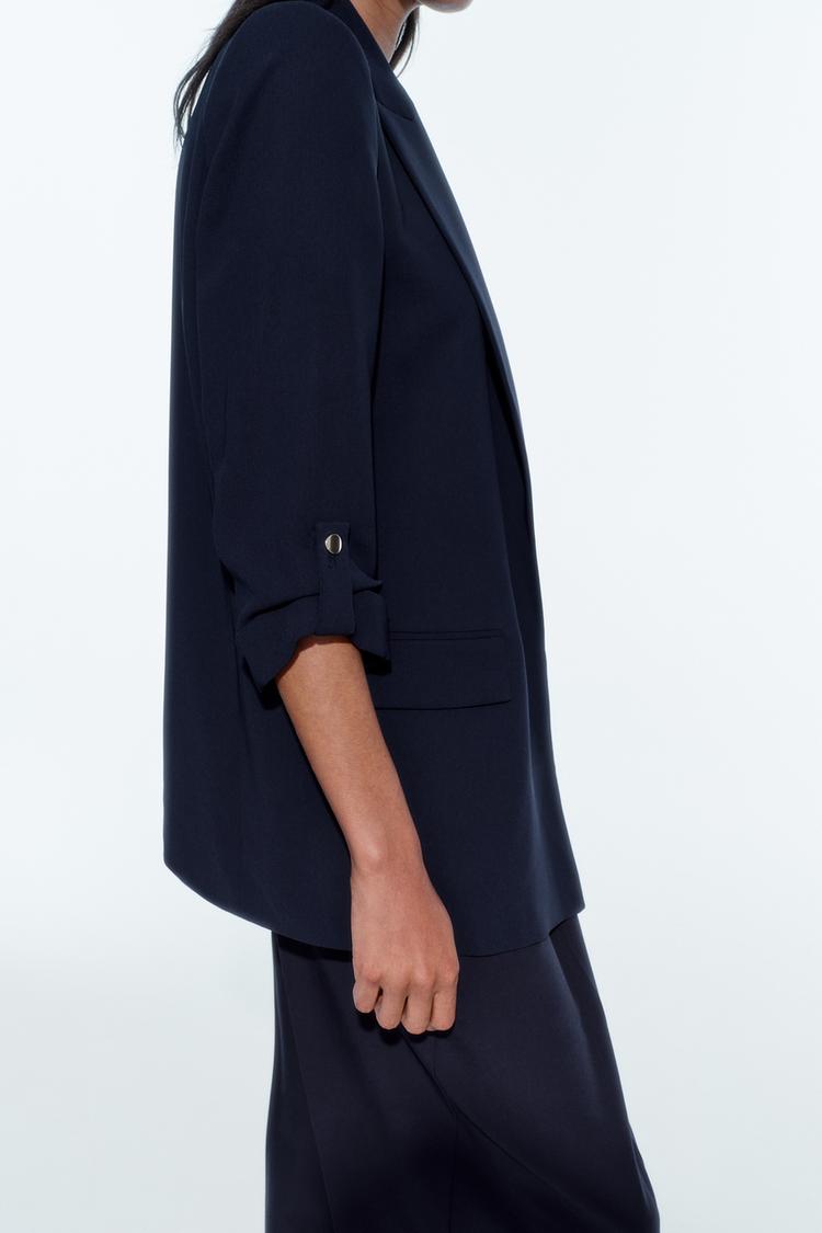 VESTE À MANCHES RETROUSSÉES BLEUE MARINE