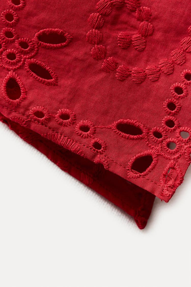 CHEMISE EN POPELINE AVEC BRODERIE