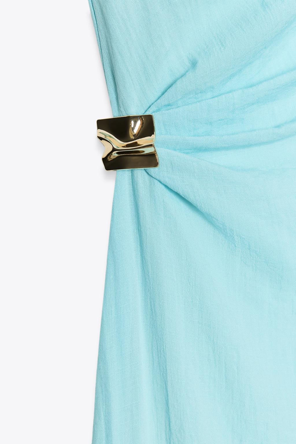 APPLIQUÉ ASYMMETRIC MIDI DRESS