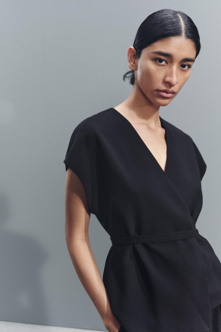 ENSEMBLE GILET | PANTALON LARGE EN CRÊPE