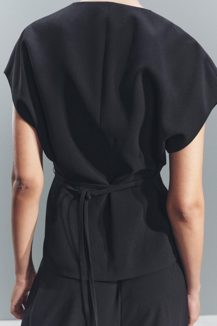 ENSEMBLE GILET | PANTALON LARGE EN CRÊPE