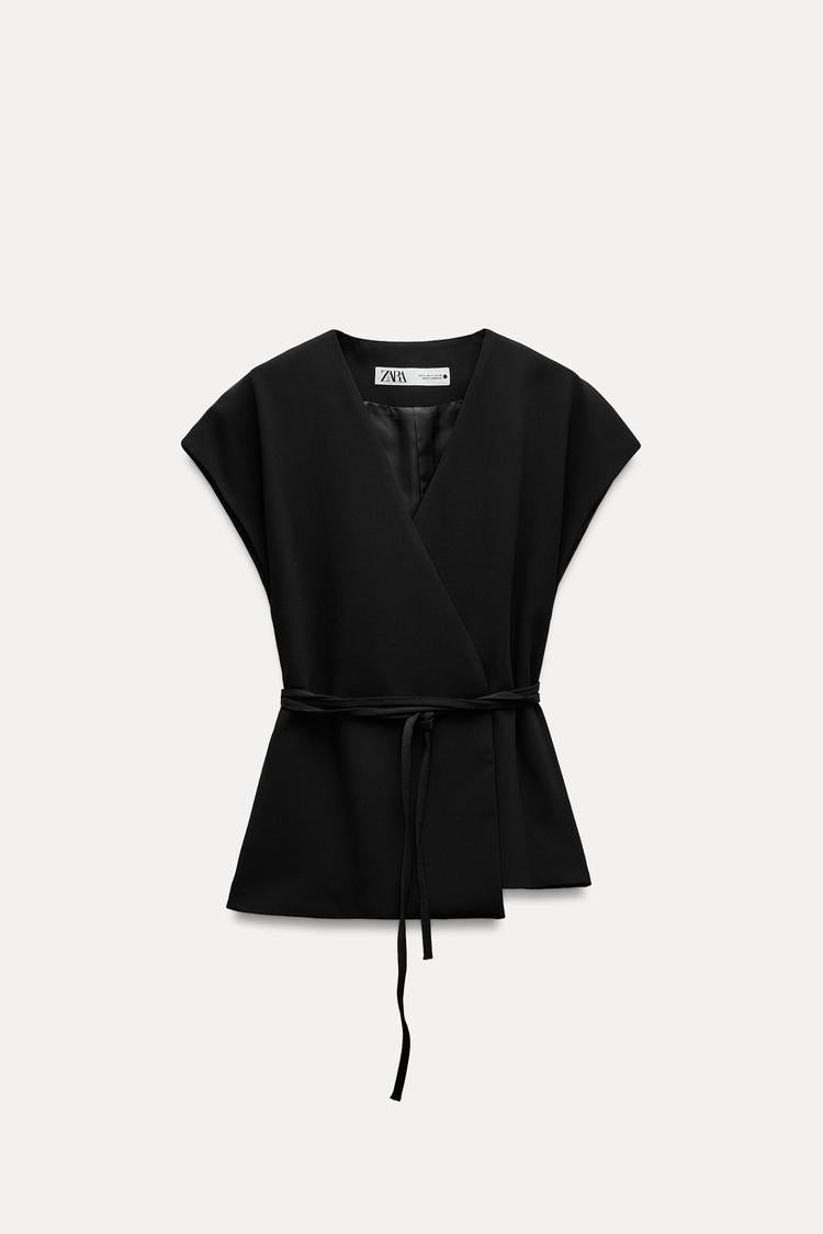 ENSEMBLE GILET | PANTALON LARGE EN CRÊPE