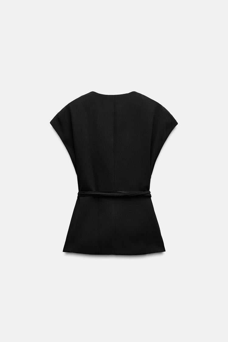 ENSEMBLE GILET | PANTALON LARGE EN CRÊPE