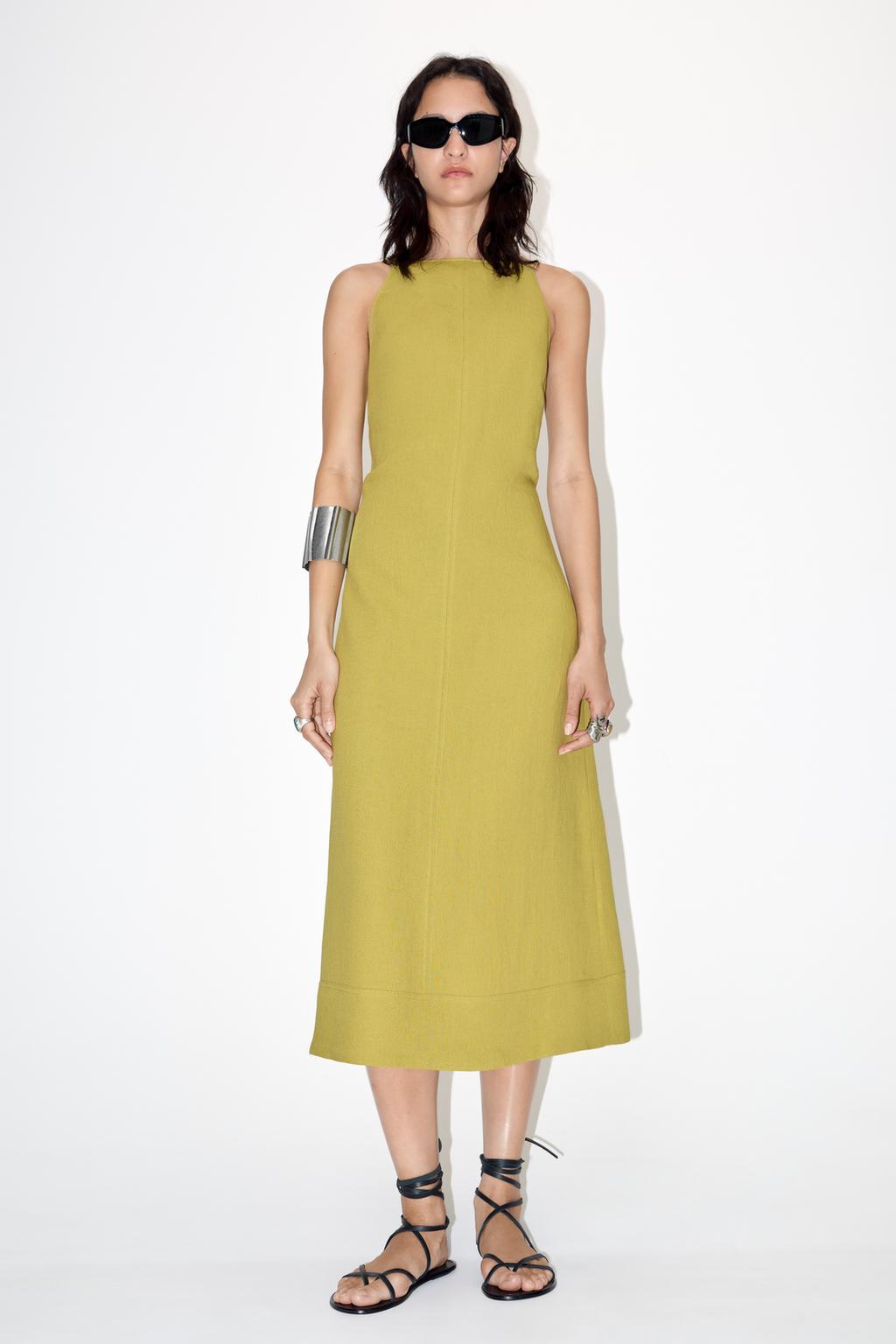 ROBE HALTER NECK EN MÉLANGE LIN COLLECTION ZW