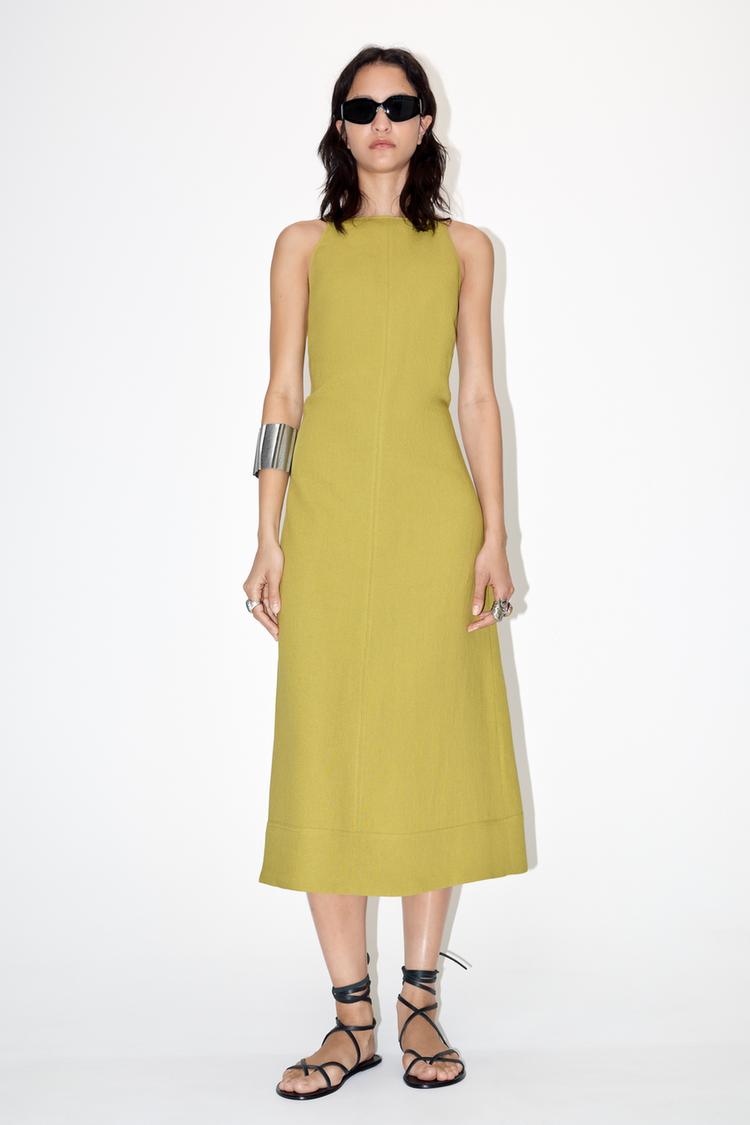 ROBE HALTER NECK EN MÉLANGE LIN COLLECTION ZW