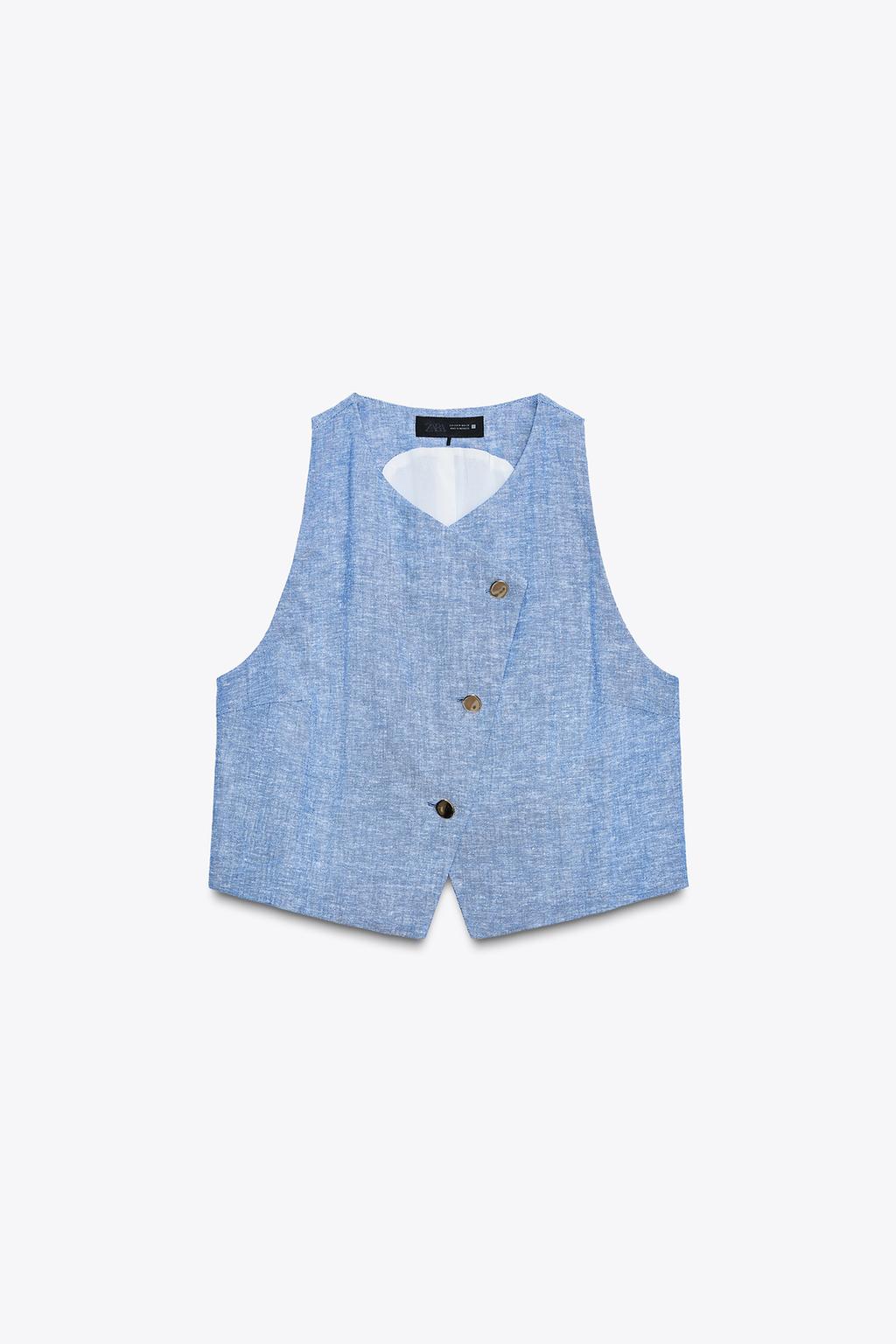 GILET CROISÉ EN LIN