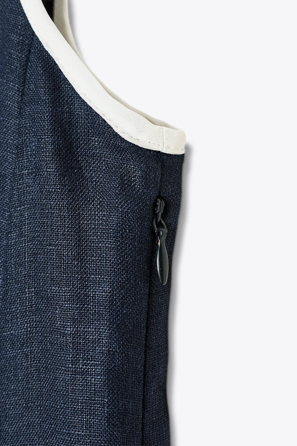 ROBE MIDI LIN LISERÉS CONTRASTE