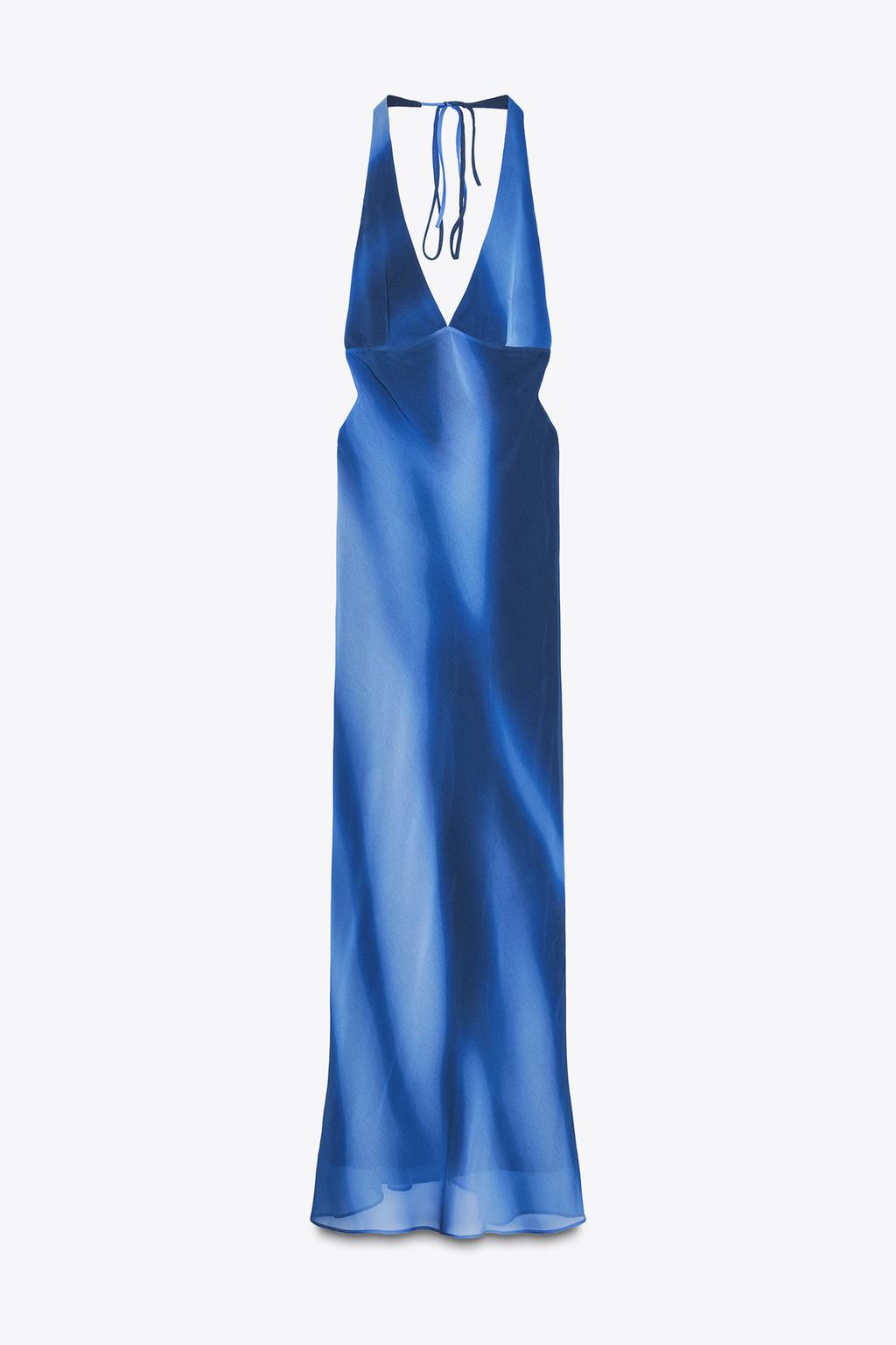 ROBE LONGUE HALTER IMPRIMÉE