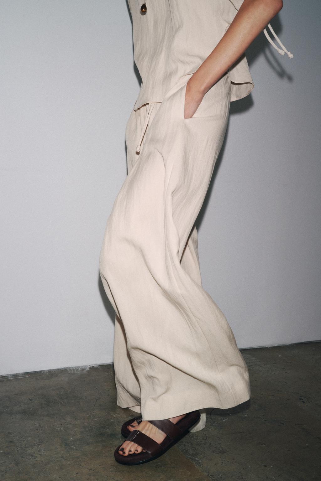 ENSEMBLE BLOUSE À MANCHES BOUFFANTES | PANTALON DE PYJAMA FLUIDE ZW COLLECTION