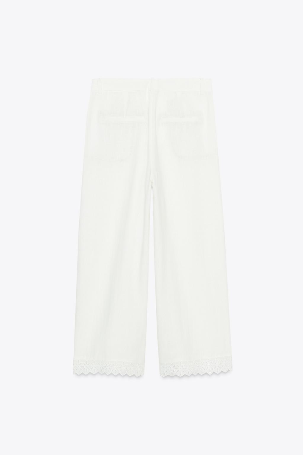 PANTALON AVEC RAMIE ET DENTELLE EN BAS