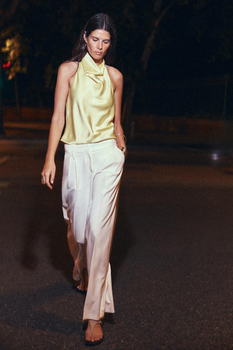 TOP HALTER SATINÉ