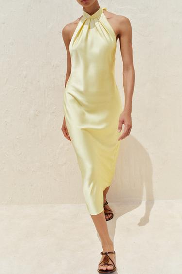 ROBE SATINÉE HALTER