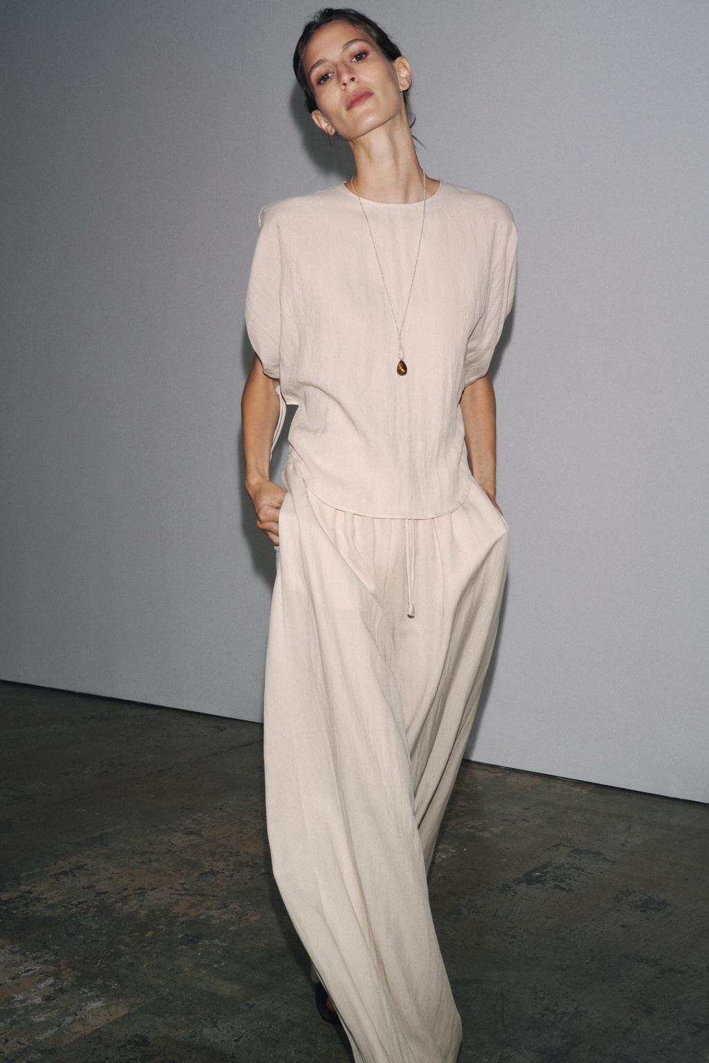 ENSEMBLE BLOUSE À MANCHES BOUFFANTES | PANTALON DE PYJAMA FLUIDE ZW COLLECTION