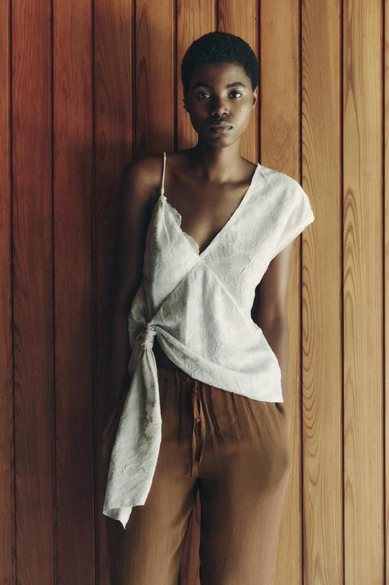 TOP ASYMÉTRIQUE EN JACQUARD ZW COLLECTION