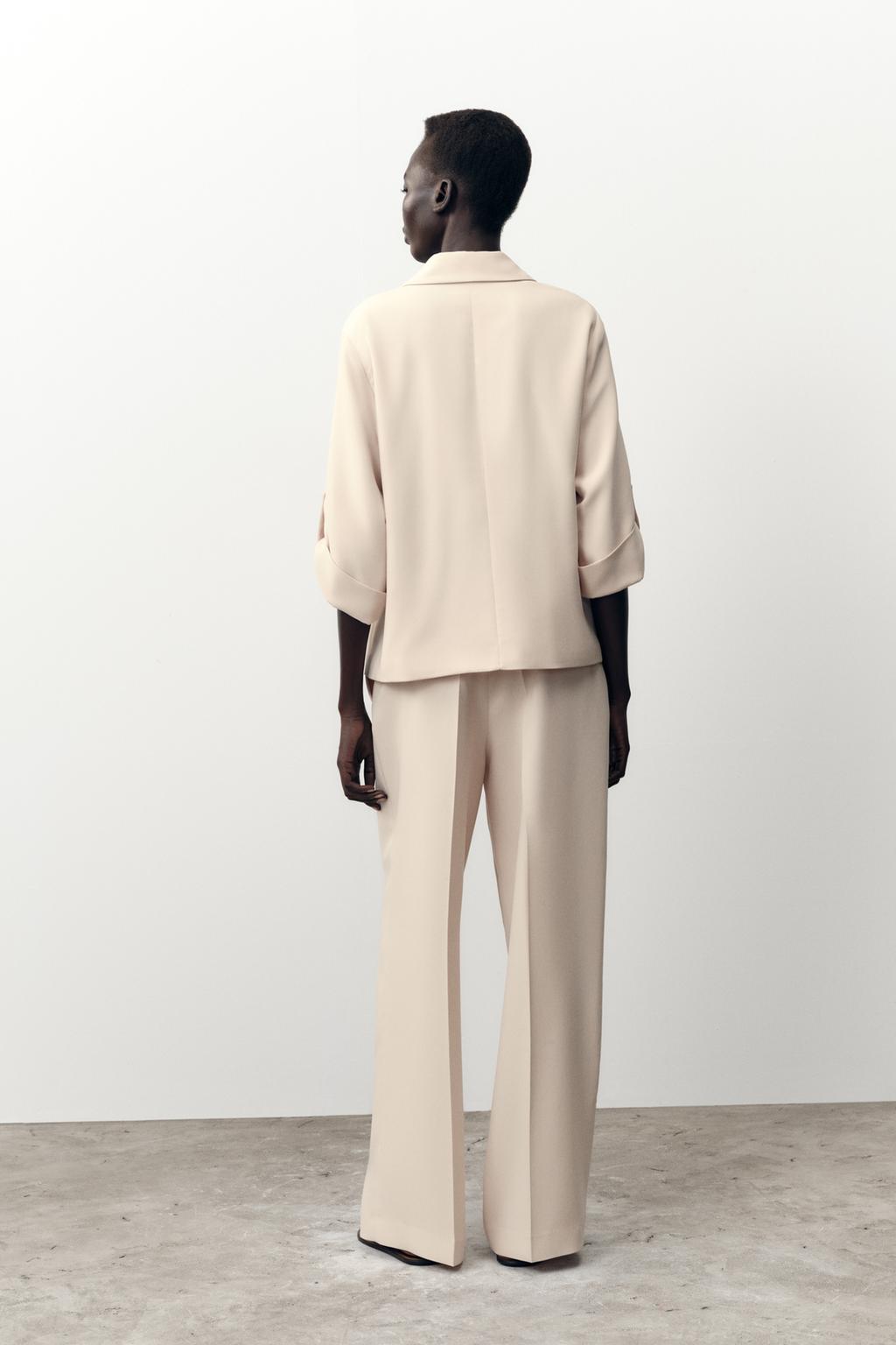 HIGH-WAIST STRAIGHT-LEG TROUSERS