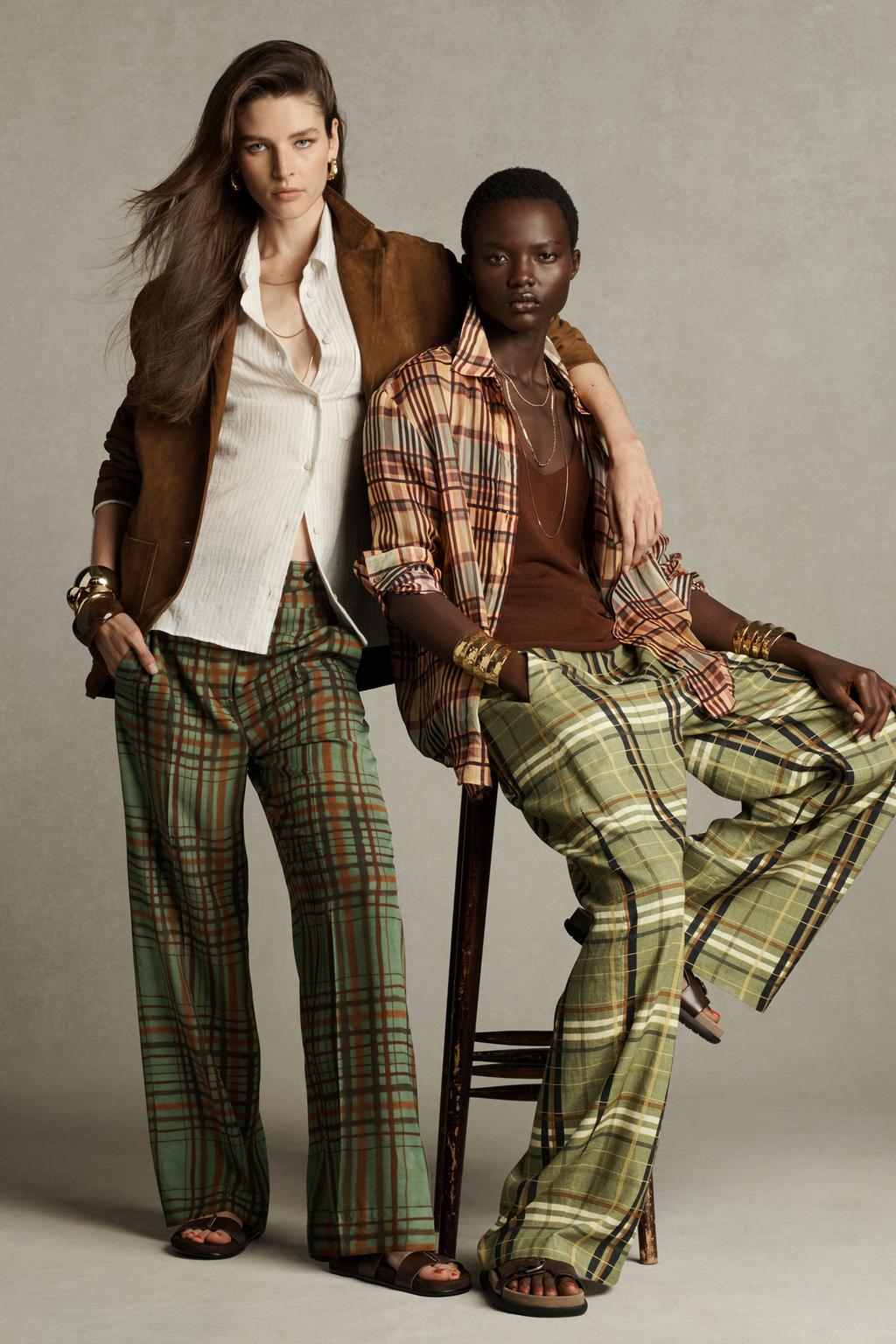 PANTALON COURT ÉVASÉ À CARREAUX ZW COLLECTION
