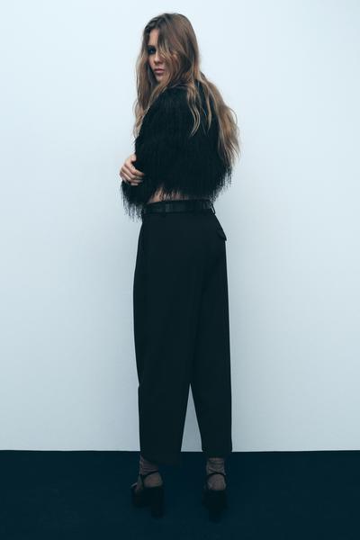 PANTALON À PLIS SANS CEINTURE