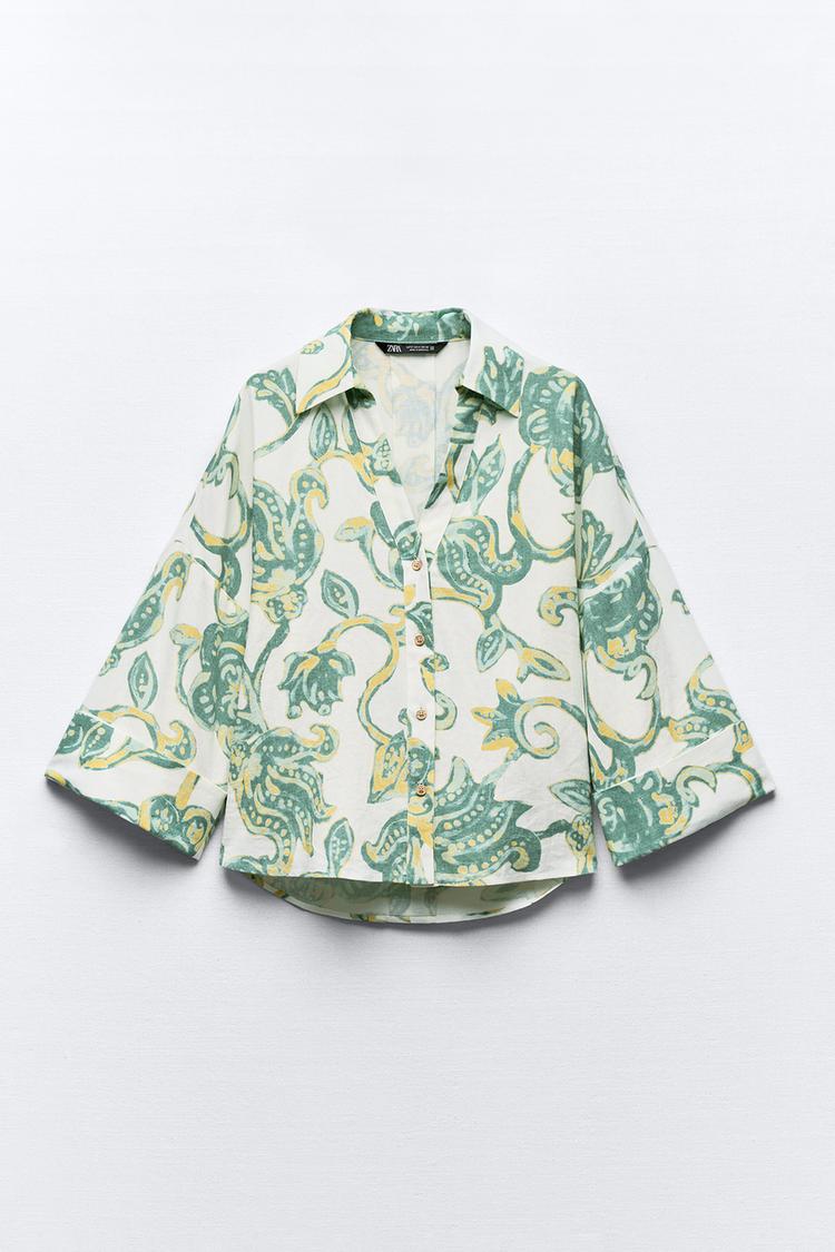 CHEMISE IMPRIMÉE AVEC LIN