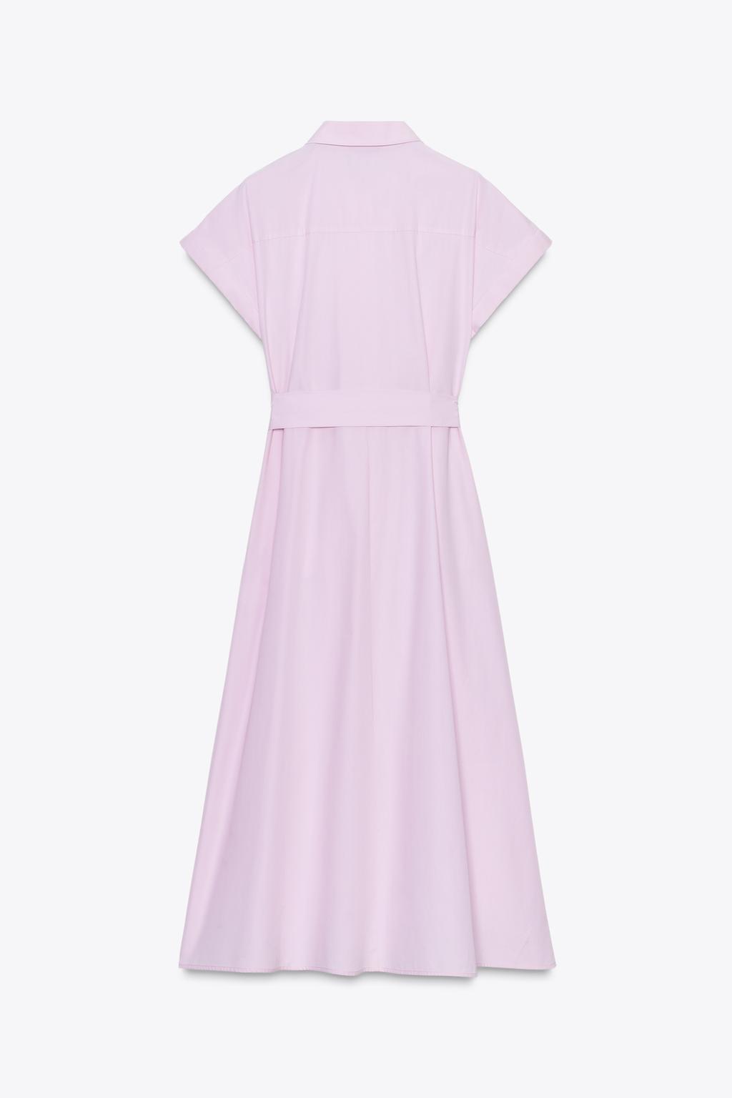 ROBE MIDI EN POPELINE AVEC CEINTURE