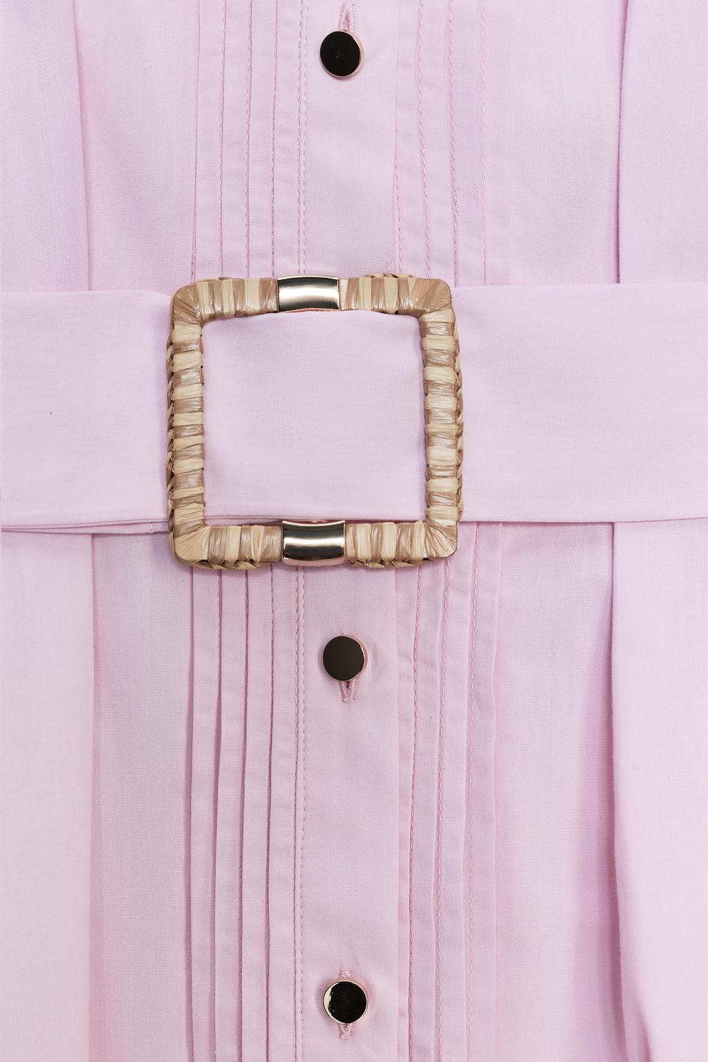 ROBE MIDI EN POPELINE AVEC CEINTURE