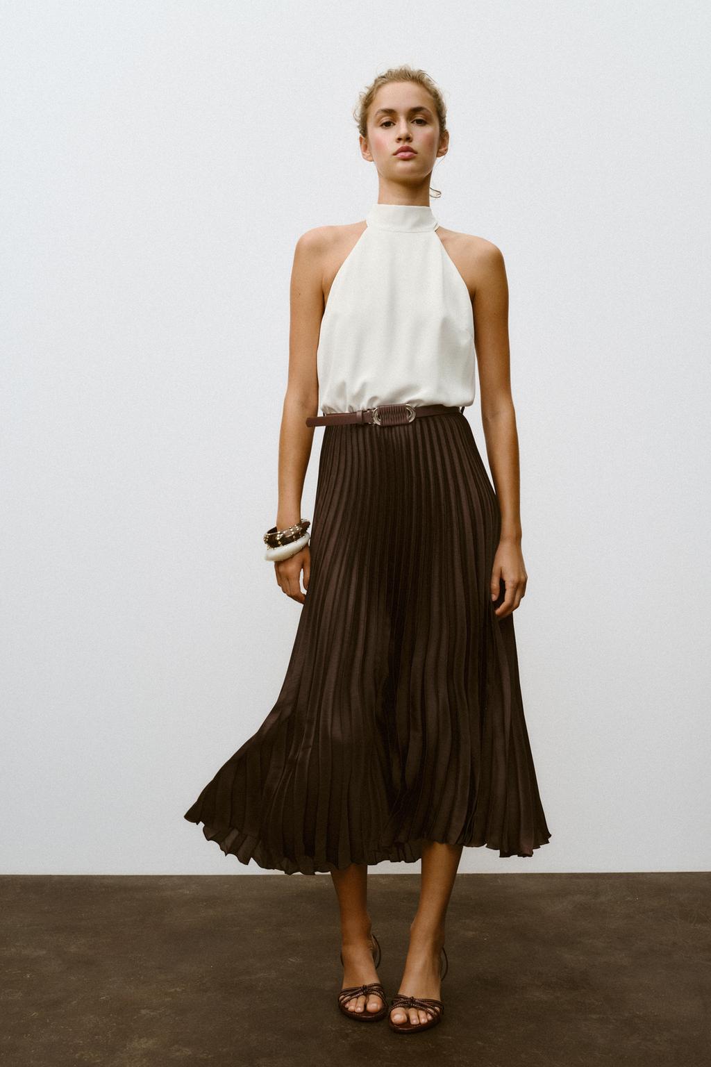 ROBE MIDI COMBINÉE PLISSÉE