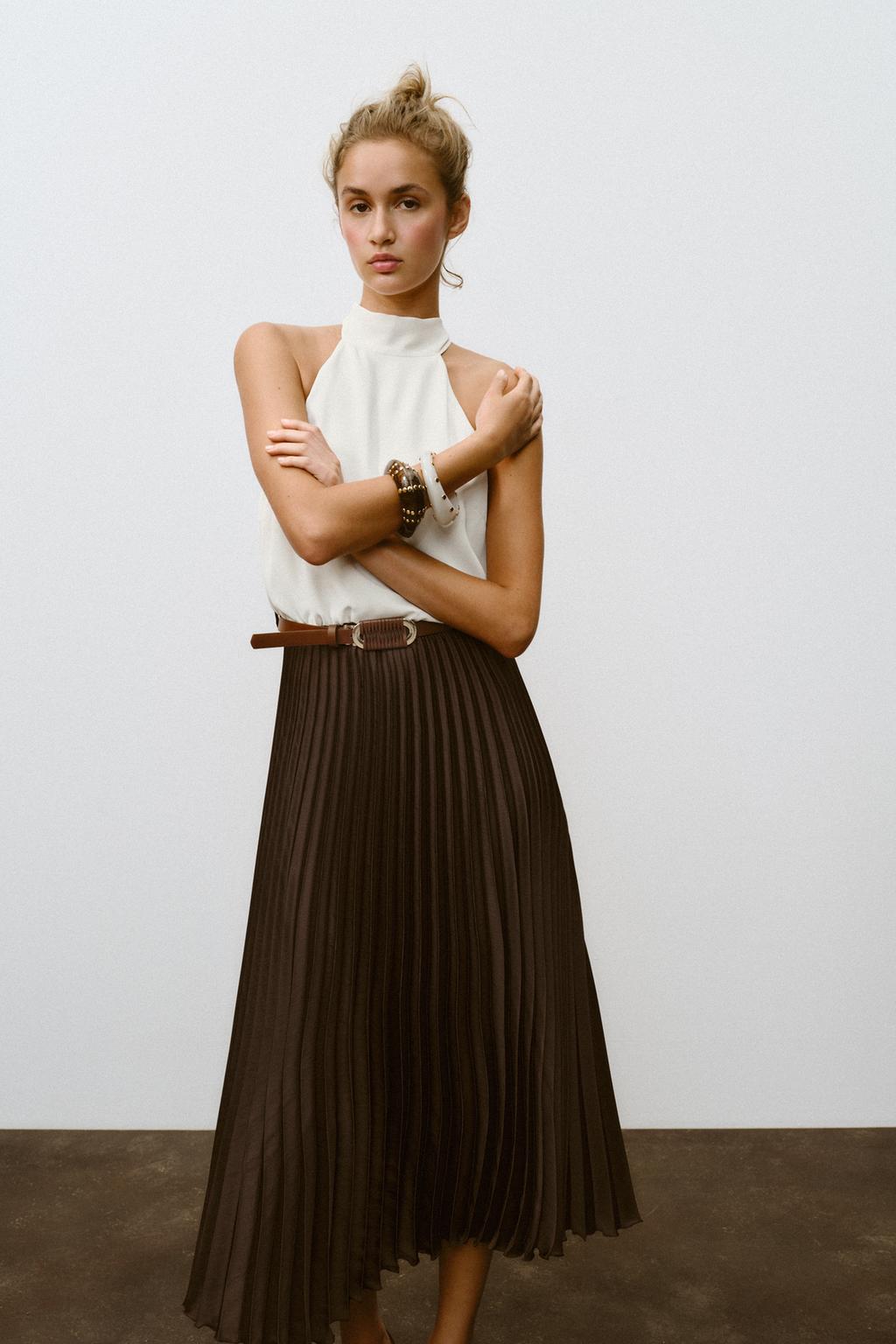 ROBE MIDI COMBINÉE PLISSÉE