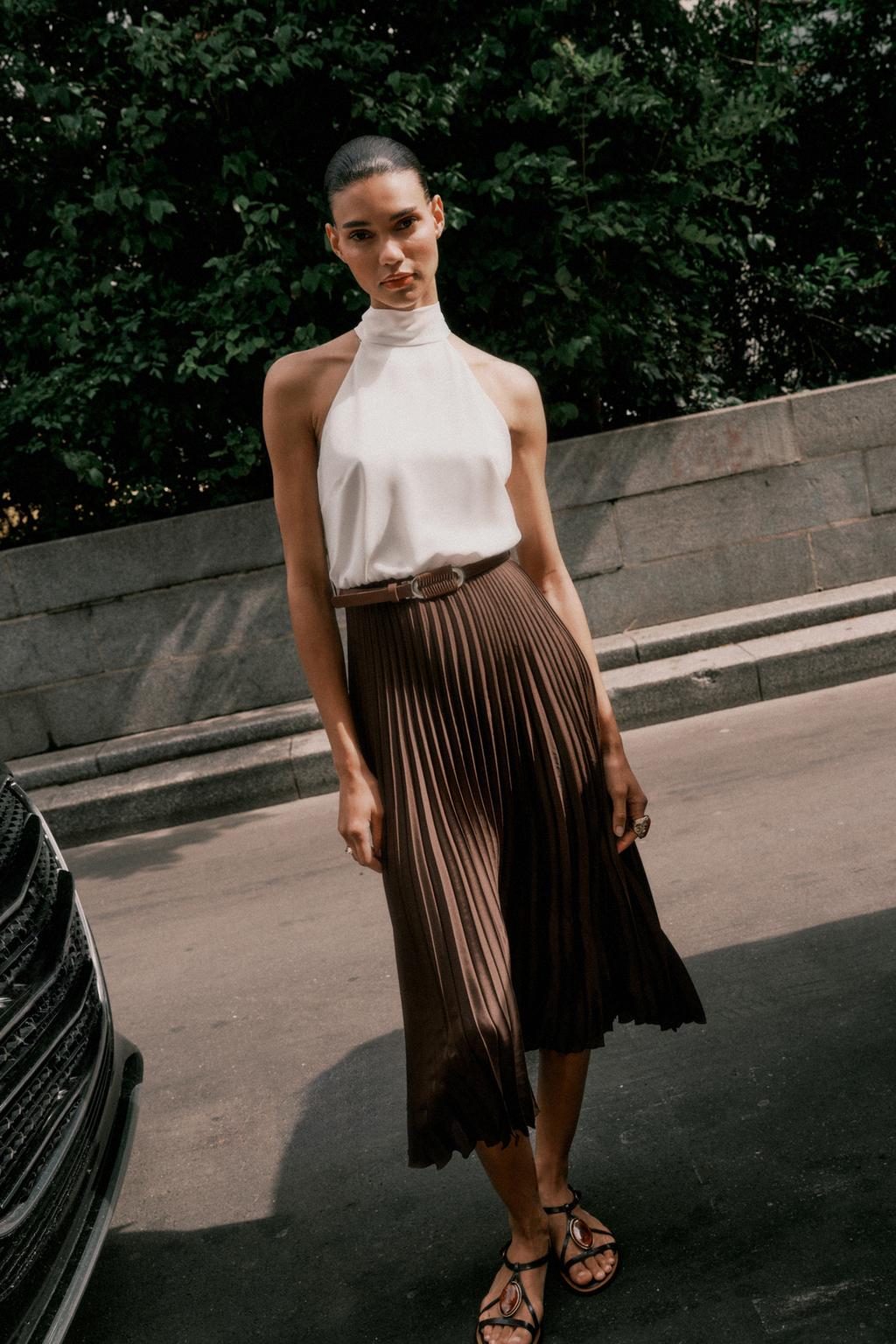 ROBE MIDI COMBINÉE PLISSÉE
