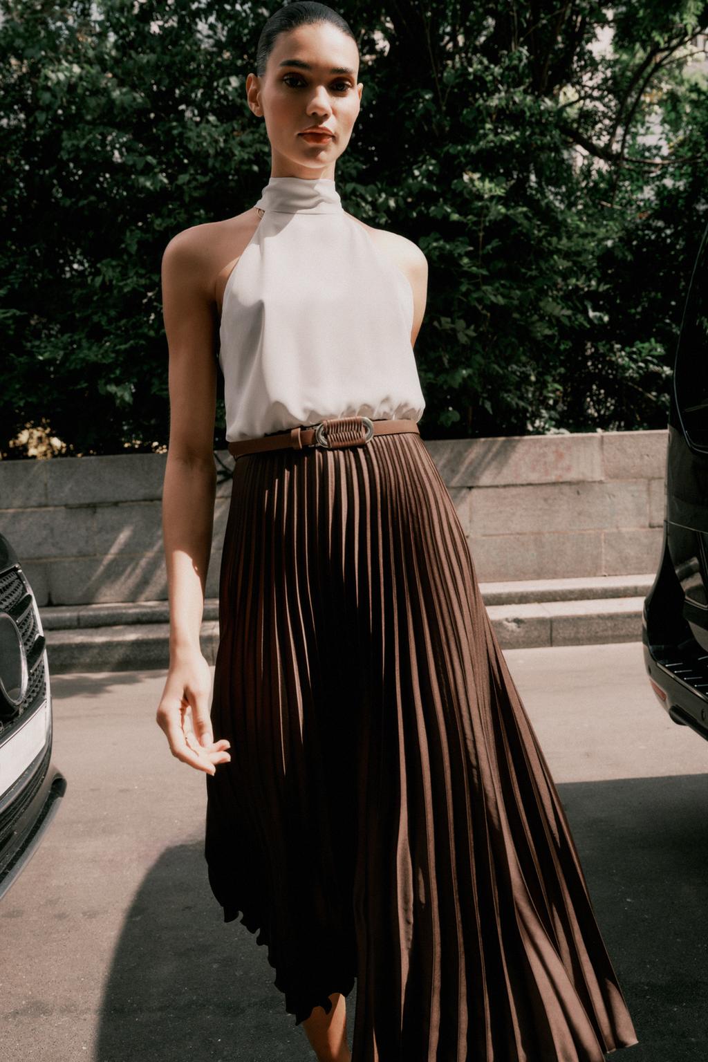 ROBE MIDI COMBINÉE PLISSÉE