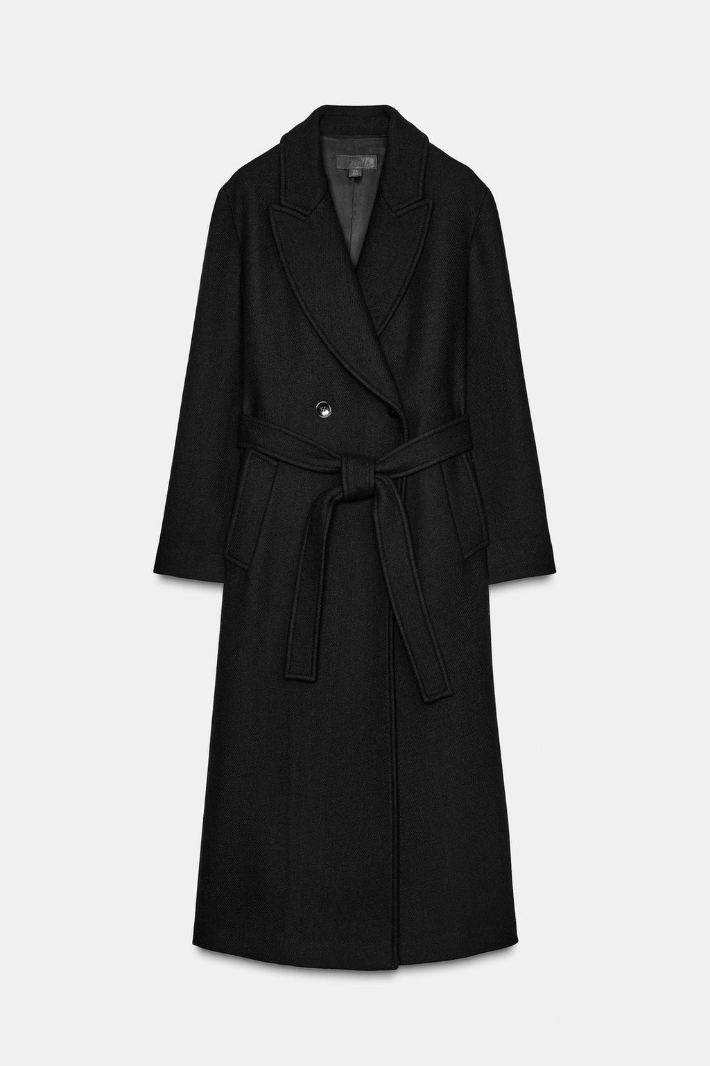 MANTEAU LONG CEINTURÉ AVEC LAINE