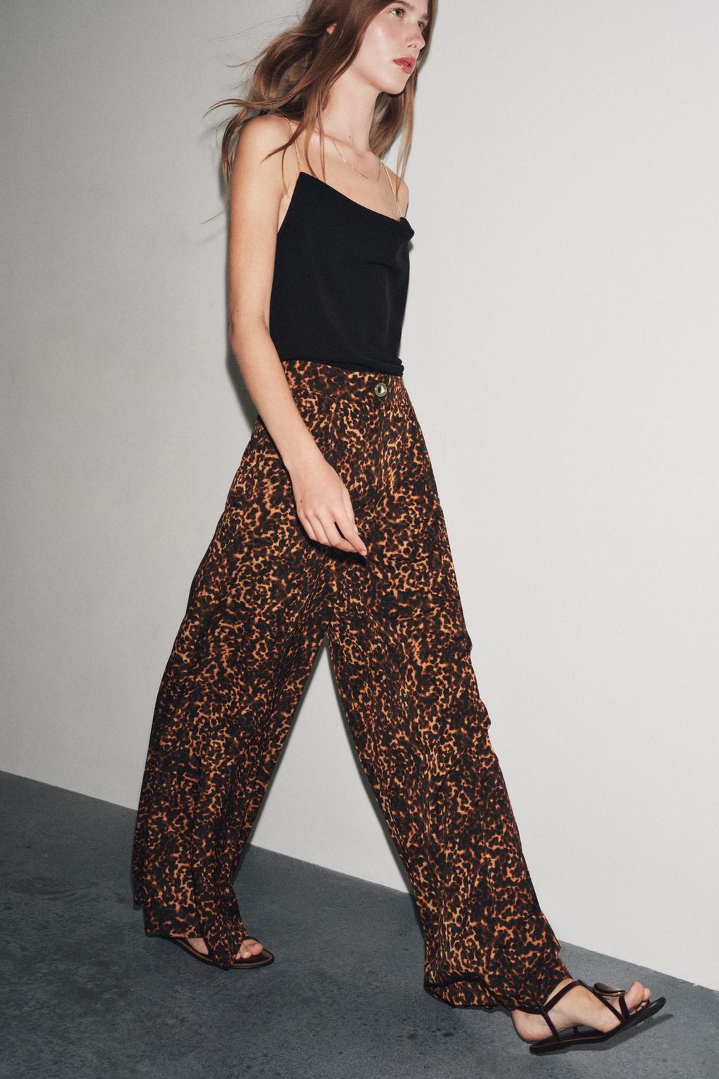 PANTALON PALAZZO IMPRIMÉ ANIMALIER