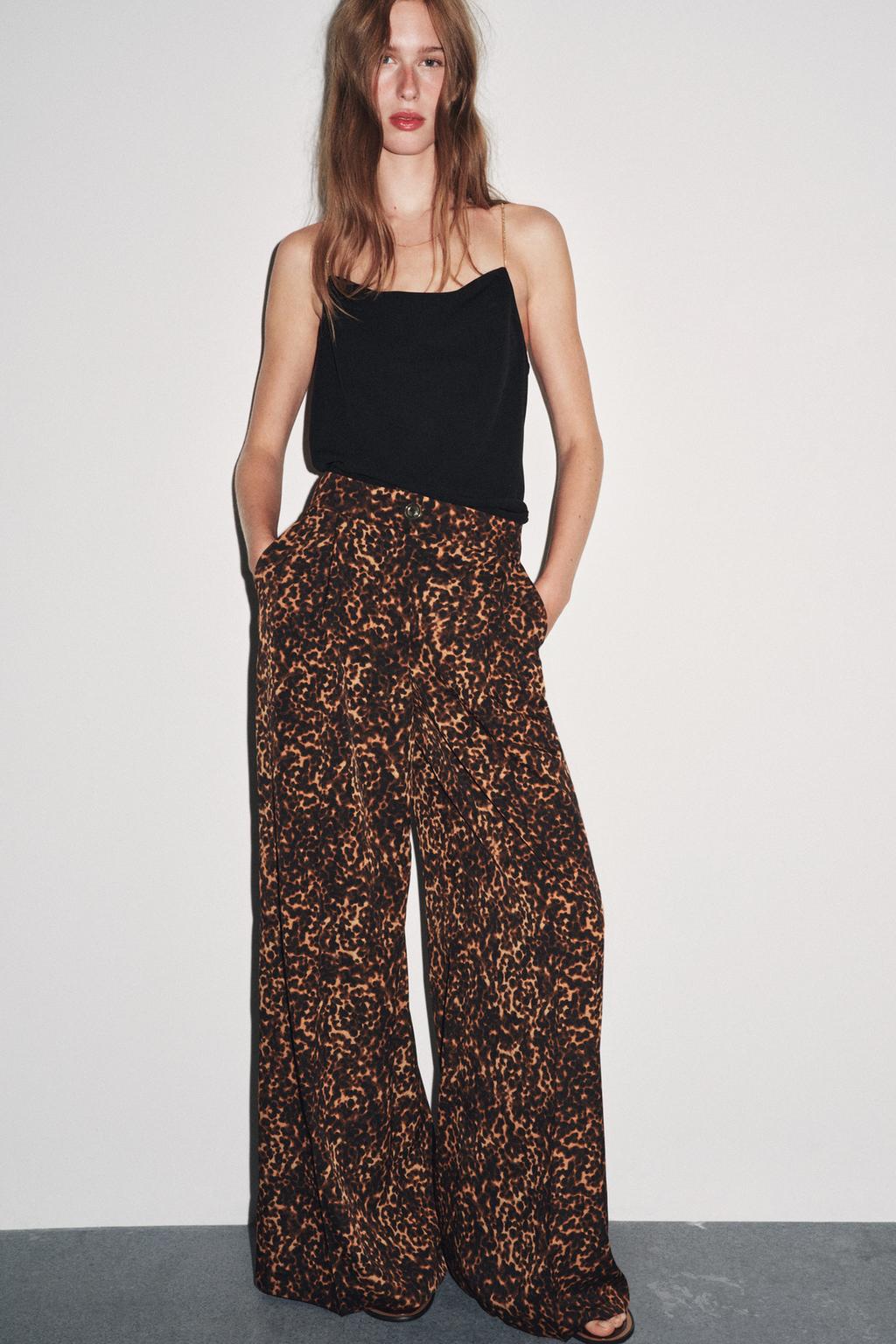 PANTALON PALAZZO IMPRIMÉ ANIMALIER