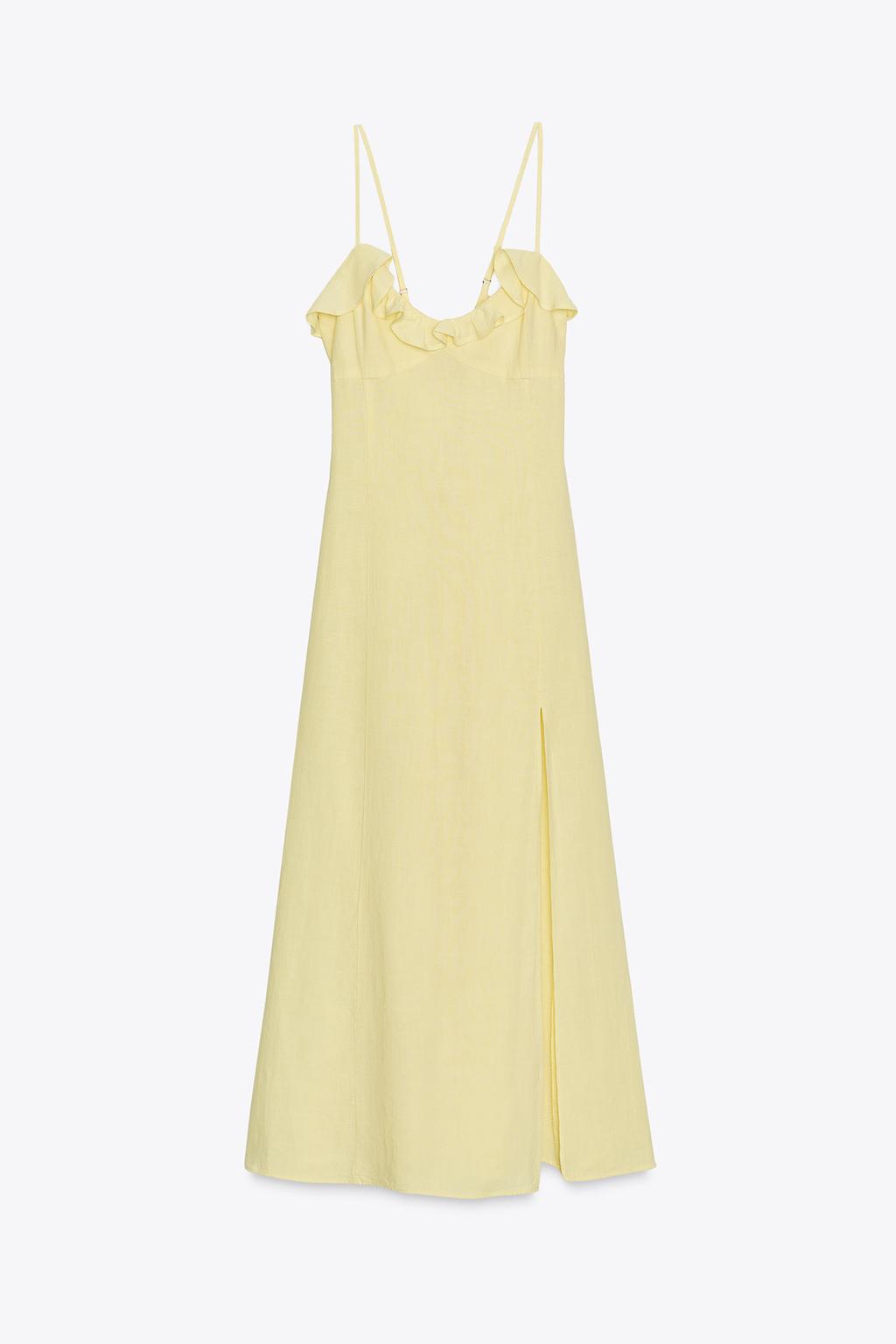 ROBE MIDI AVEC RAMIE VOLANTÉE