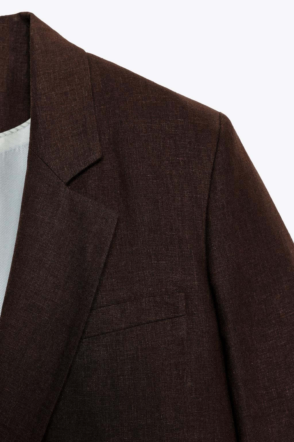 BLAZER AVEC LIN MANCHES COURTES