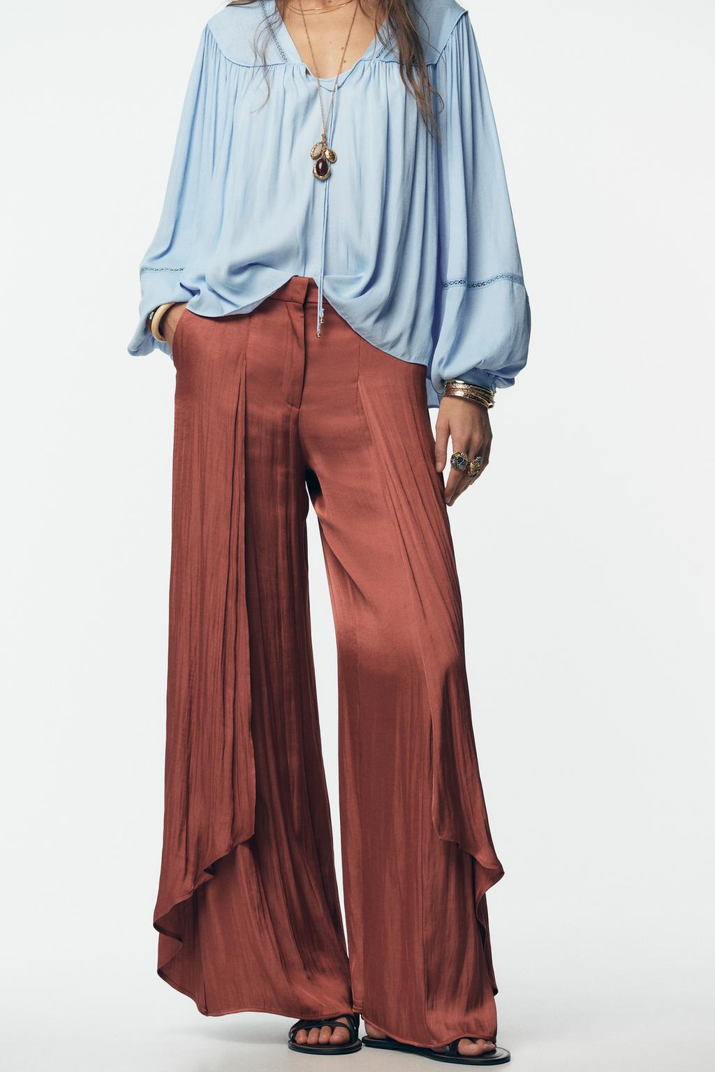 PANTALON LARGE FLUIDE VOLANTS