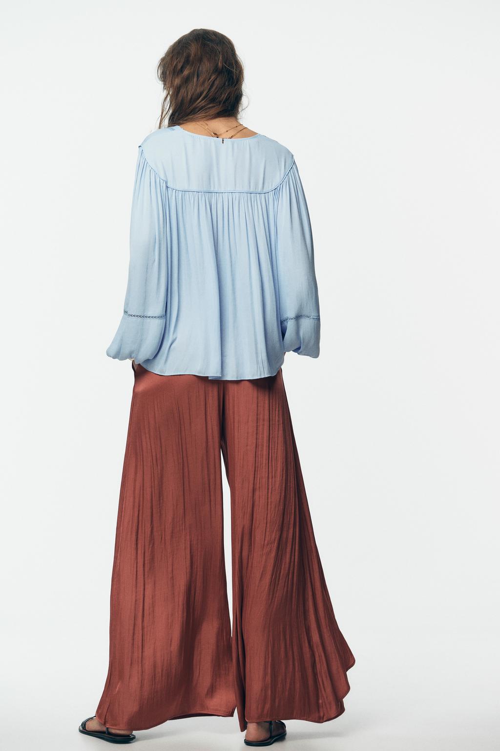 PANTALON LARGE FLUIDE VOLANTS