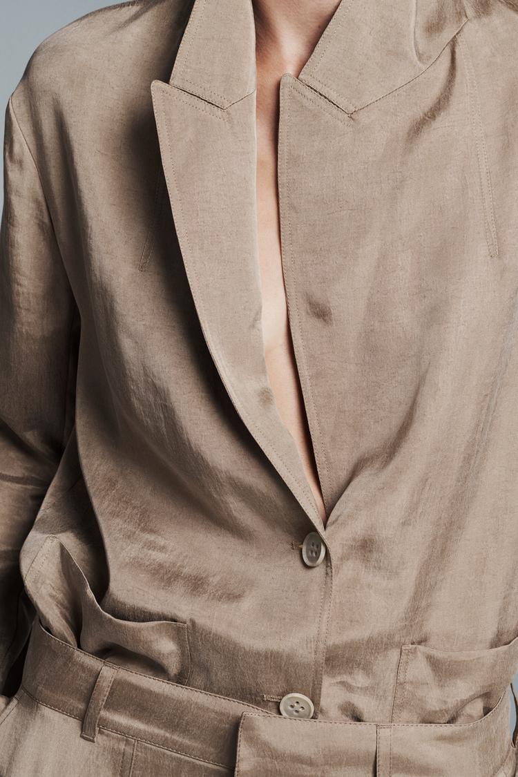 ENSEMBLE VESTE FLUIDE | PANTALON DE COSTUME ZW COLLECTION OCRE